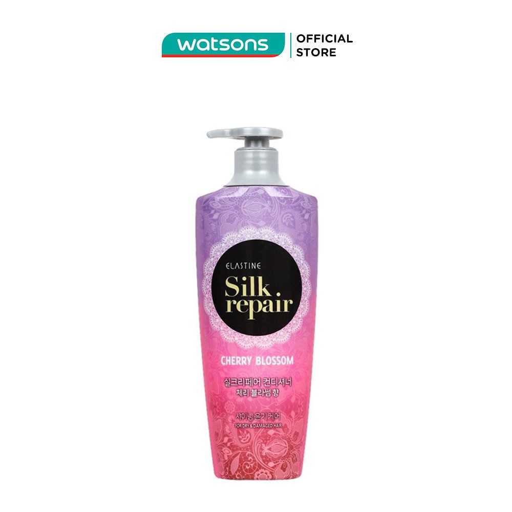 Kem Xả Elastine Silk Repair Cherry Blossom Chăm Sóc & Nuôi Dưỡng Tóc Hương Hoa Anh Đào 550ml