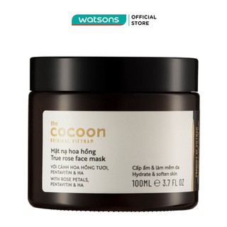 Mặt Nạ Hoa Hồng Cocoon True Rose Face Mask Hydrate & Soften Skin Cấp Ẩm Mềm Da 100ml