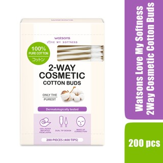 Bông Tăm Watsons Love My Softness 2Way Cosmetic Cotton Buds 2 Chiều 200 Cây