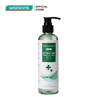 Xịt Rửa Tay Milaganics Disinfectant Spray Bạc Hà Kháng Khuẩn 250ml