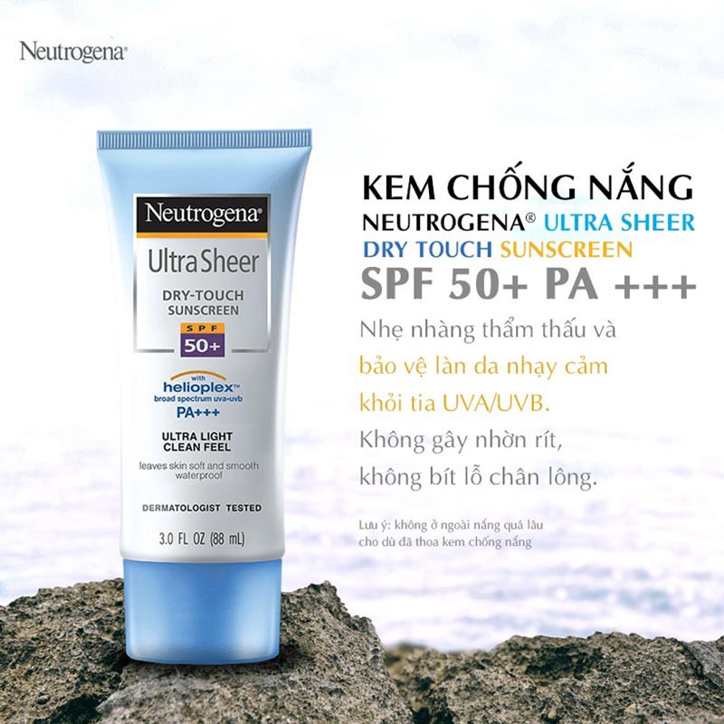 Kem Chống Nắng Neutrogena Ultra Sheer Dry Touch Khô Thoáng SPF 50 PA+++ 88ml