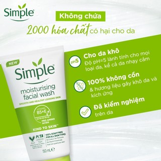 Sữa Rửa Mặt Simple Dưỡng Ẩm 150ml