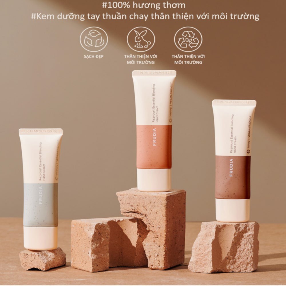 Kem Dưỡng Tay Frudia Re:proust Essential Blending Earthy Từ Dầu Đàn Hương & Dầu Hoa Cúc 50g