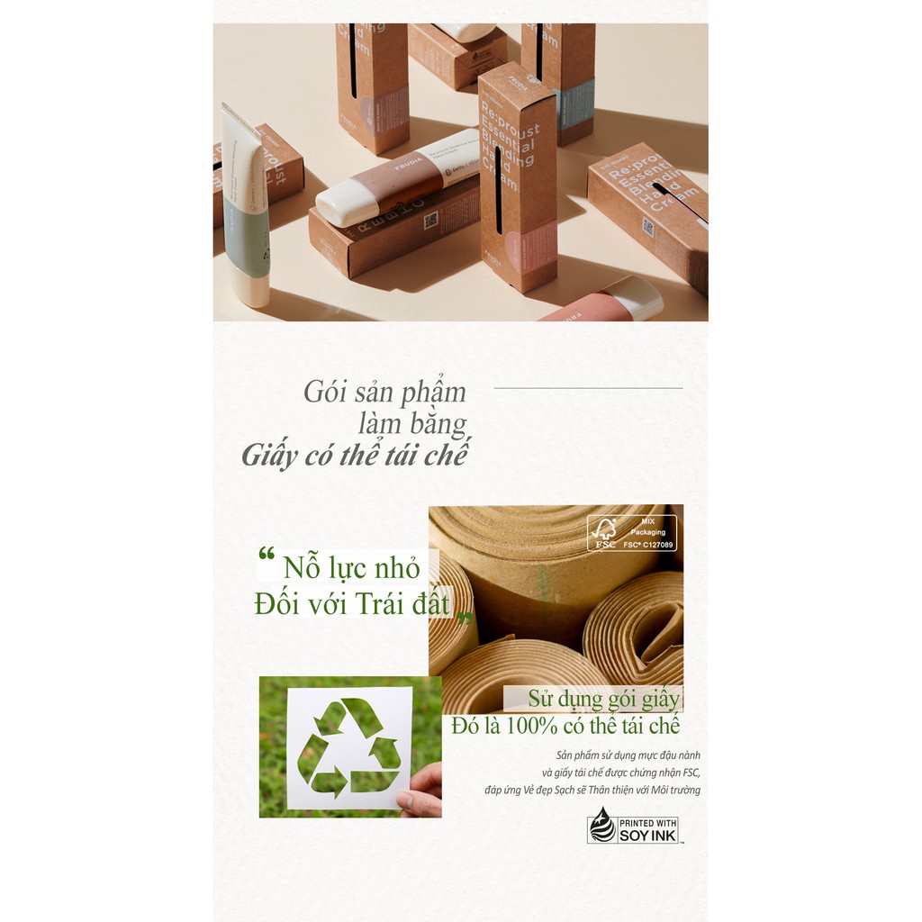 Kem Dưỡng Tay Frudia Re:proust Essential Blending Earthy Từ Dầu Đàn Hương & Dầu Hoa Cúc 50g