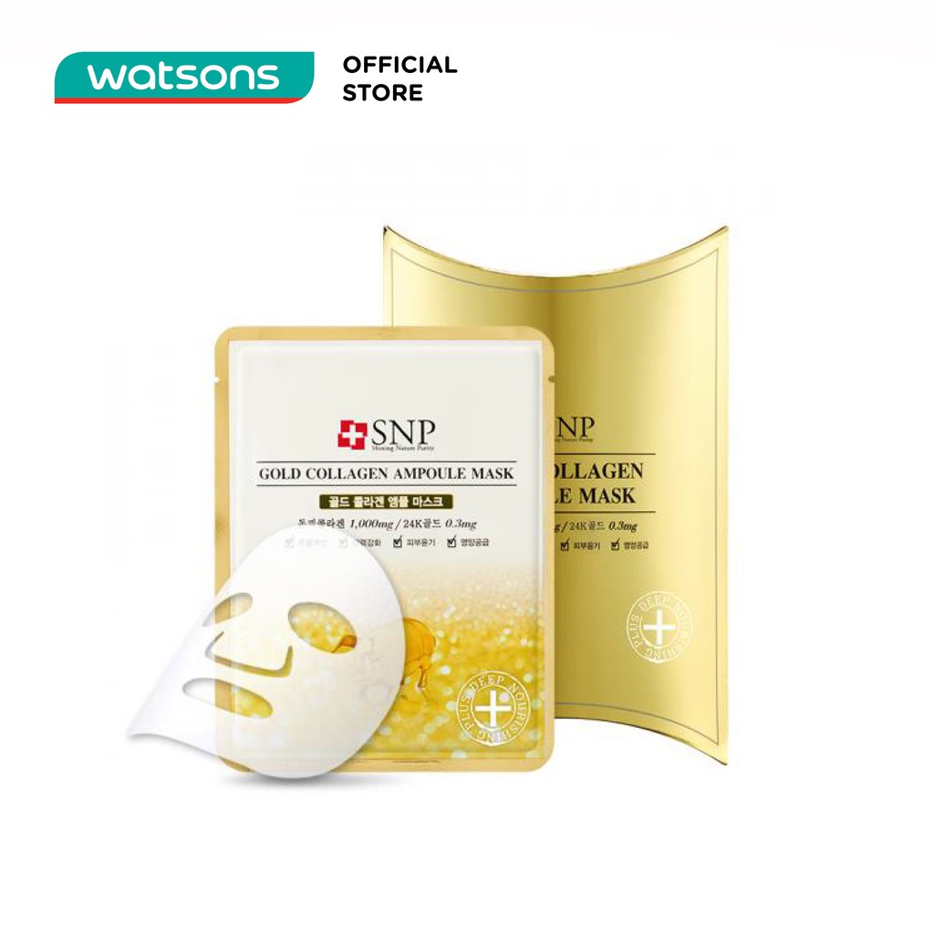 Mặt Nạ Tinh Chất Collagen Vàng Ngăn Ngừa Nếp Nhăn SNP Gold Collagen Ampoule Mask(Anti Wrinkle) 25ml