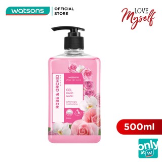 Gel Rửa Tay Watsons Love My Skin Rose & Orchid Scented Gel Hand Soap Hoa Hồng & Phong Lan 500ml
