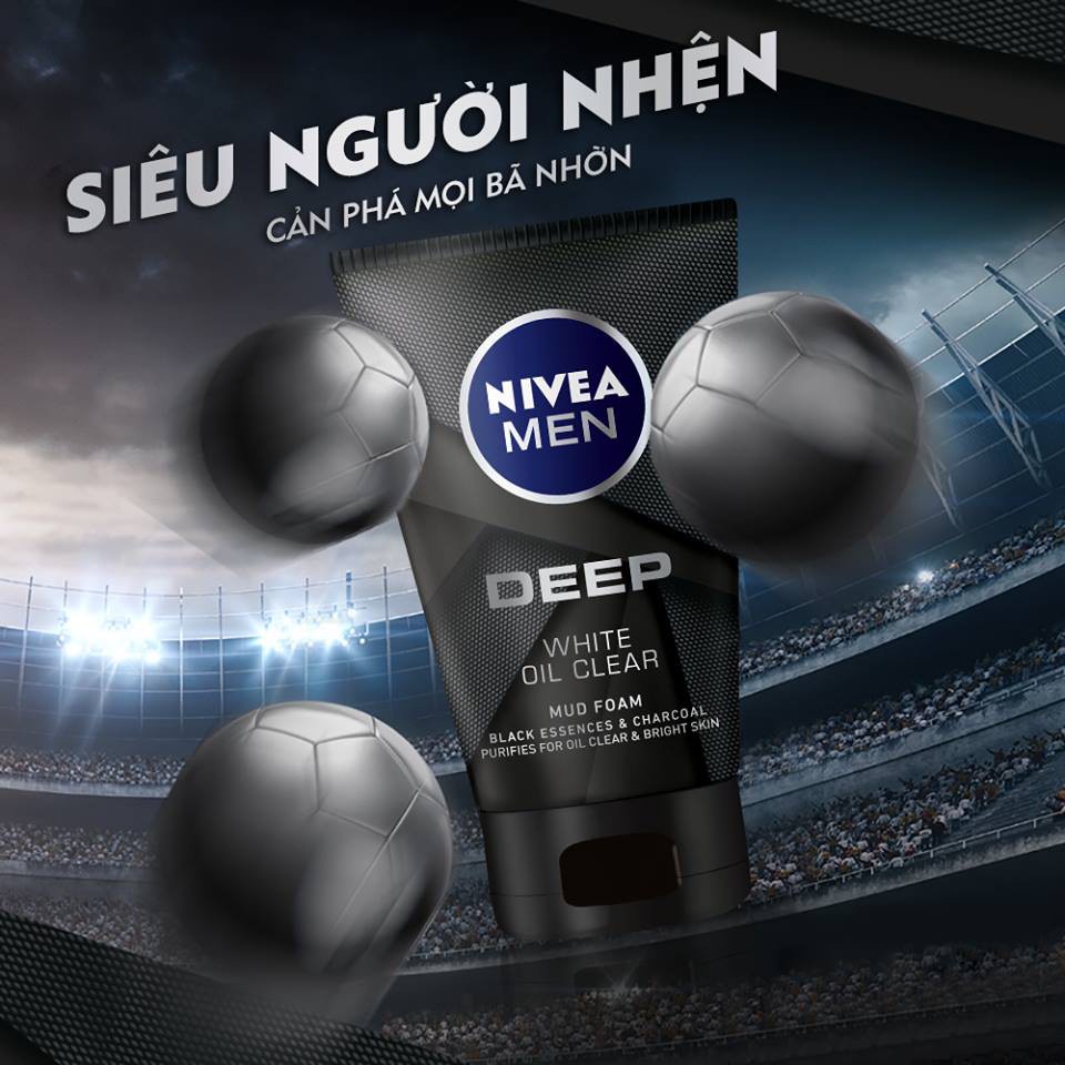 Sữa Rửa Mặt Nam Than Đen Hoạt Tính Sáng Da Nivea 100g