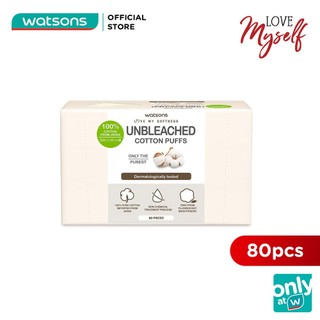 Bông Tẩy Trang Watsons Love My Softness Unbleached Cotton Puffs 80 Miếng