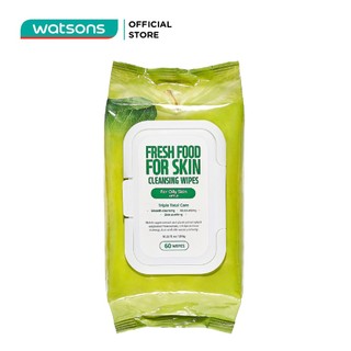 Khăn Ướt Tẩy Trang Farmskin Fresh Food Apple Cho Da Dầu 60 Miếng