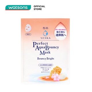 Mặt Nạ Senka Perfect Aqua Bouncy Mask Bouncy Bright Cấp Ẩm Dưỡng Trắng & Đàn Hồi 25ml (1 Miếng)
