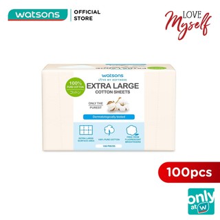 Bông Tẩy Trang Watsons Love My Softness Extra Large Cotton Sheet Dạng Lớn 100 Miếng