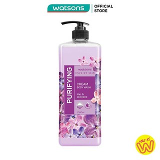 Kem Tắm Watsons Love My Skin Purifying Lilac & Seaweed Cream Body Wash Thanh Lọc Da 1000ml