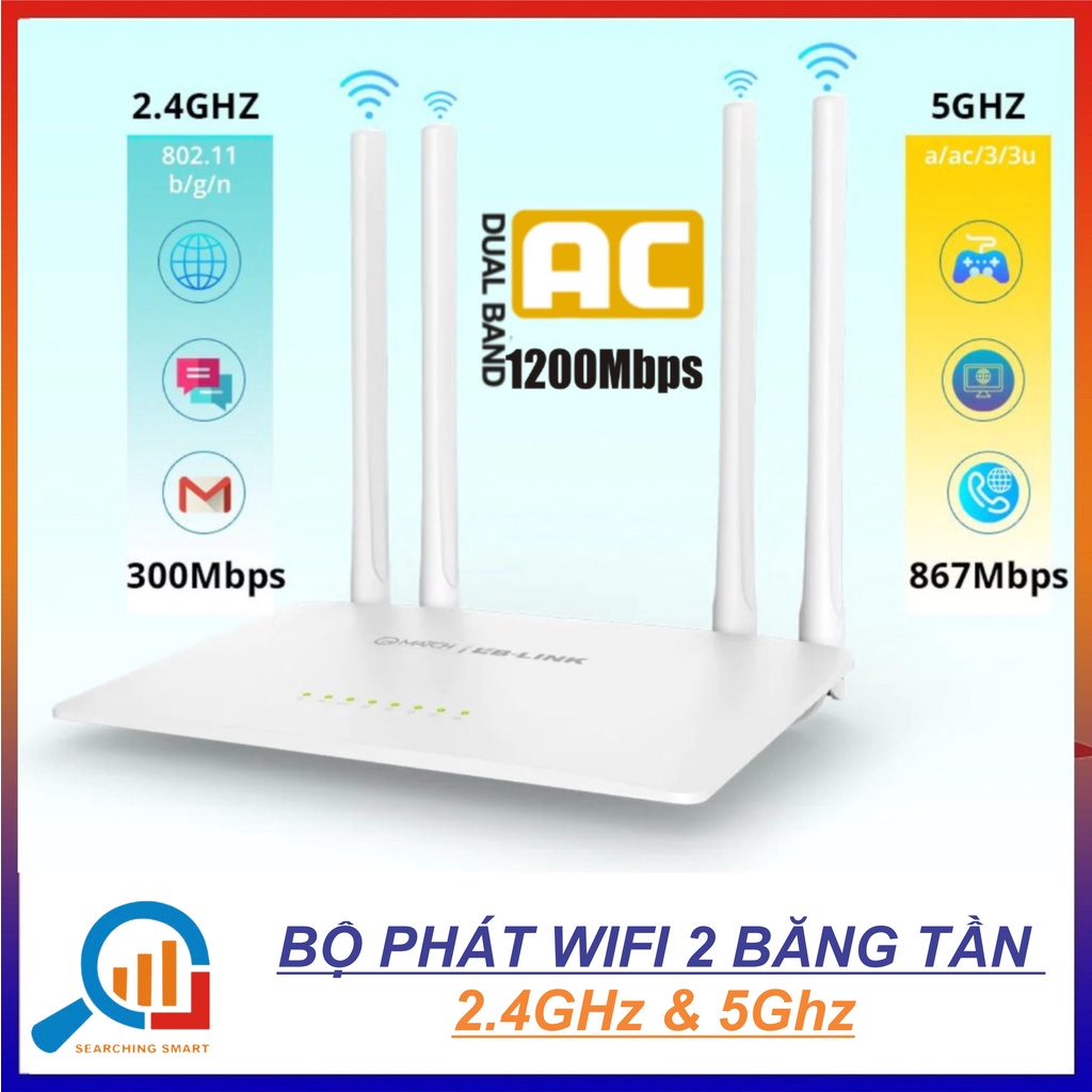 Bộ phát sóng wifi LB-LINK 1200Mbps Chuẩn AC (AC1200), 2 băng tần  - Bảo hành 24 tháng !!!