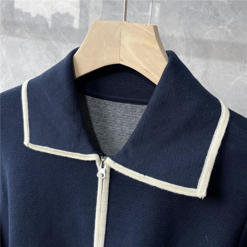 Áo Khoác cardigan Dệt Kim Phối Khóa Kéo Thời Trang Thu Đông Cho Nam