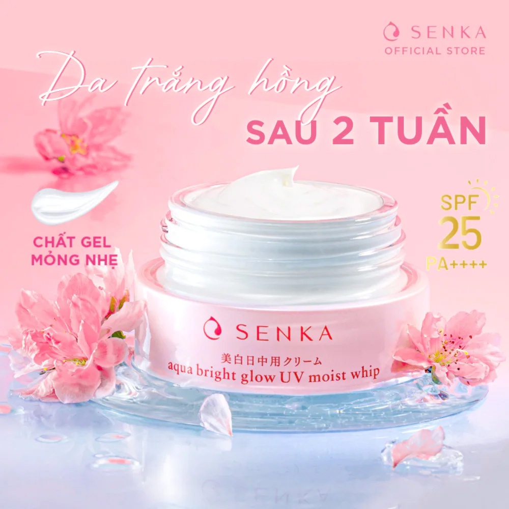 Kem Dưỡng Trắng Da Chống Nắng Ban Ngày Senka White Beauty Glow UV Cream 50g