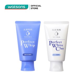 Set Sữa Rửa Mặt Senka Perfect Whip & Perfect White Clay Tạo Bọt 90g+90g