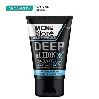 Sữa Rửa Mặt MEN's Bioré Foam Deep Action Extra Cool Mát Lạnh Sảng Khoái 100g(tặng thêm 25g chương trình có hạn)