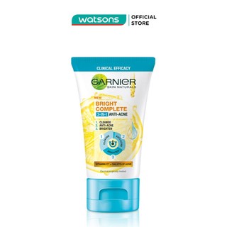 Sữa rửa mặt garnier bright complete 3-in-1 anti-acne ngừa mụn sáng da 90ml