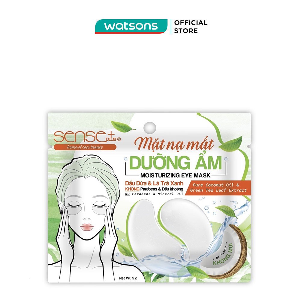 Mặt Nạ Mắt Sense Plus Moisturizing Dưỡng Ẩm Từ Dầu Dừa Và Lá Trà Xanh 5g