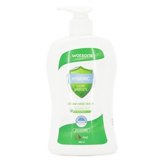 Gel Rửa Tay Watsons Hygienic Cleans & Protects Cream Hand Wash Protecting Pine Từ Cây Thông 500ml