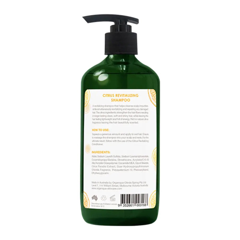 Dầu Gội Organique Phục Hồi Hương Cam Chanh Citrus Revitalizing Shampoo 500ml