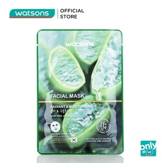 Mặt Nạ Dưỡng Ẩm Và Sáng Da Watsons Chiết Xuất Lô Hội 1 Miếng 30ml