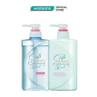 Combo Tsubaki Premium Cool Sạch Dầu Mát Lạnh (Dầu Gội 490ml + Dầu Xả 490ml)