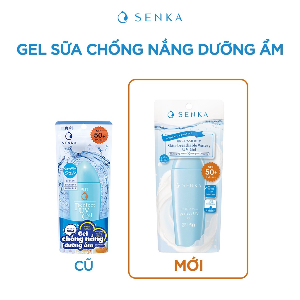 [Mã FMCGWA101 giảm 8% đơn 250K] Gel Sữa Chống Nắng Senka Perfect UV Gel N SPF50+ PA++++ Dành Cho Mặt Và Toàn Thân 80ml