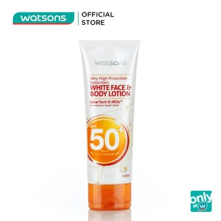 Sữa Dưỡng Da Mặt Và Toàn Thân Chống Nắng Tối Đa Watsons Sun Very High Dưỡng Trắng SPF50 100ml
