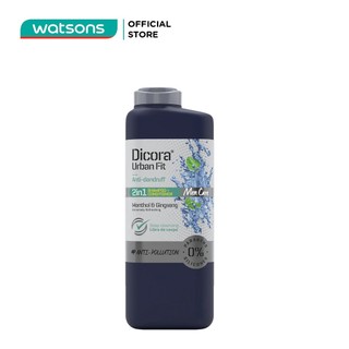 Dầu gội & xả dicora urban fit anti-dandruff menthol & ginseng 2in1 chống gàu dành cho nam giới 400ml