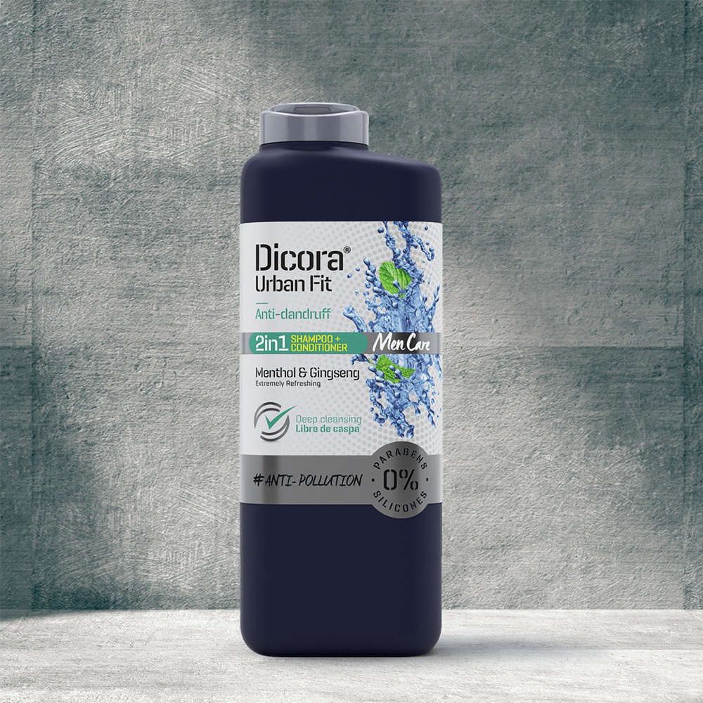 Dầu Gội & Xả Dicora Urban Fit Anti-Dandruff Menthol & Ginseng 2in1 Chống Gàu Dành Cho Nam Giới 400ml