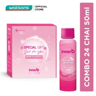 Combo 24 chai Nước Uống Innerb Glowshot Collagen Căng Mịn Sáng Da 50ml x 24 Chai
