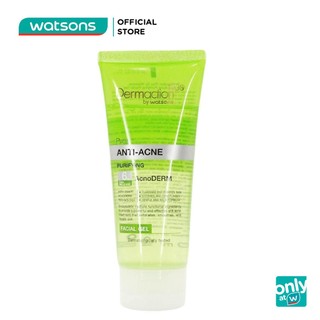 Gel Rửa Mặt Dermaction Plus By Watsons Pure Anti-Acne Purifying Acnoderm Facial Da Nhờn Mụn 100ml