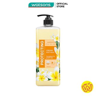 Kem Tắm Watsons Love My Skin Protecting Frangipani Green Tea Cream Body Wash Bảo Vệ Da 1000ml