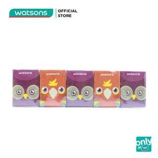 Lốc Khăn Giấy Bỏ Túi Watsons Velvety Soft Mini Hankies Parrot & Owl Mềm 10 Gói Nhỏ