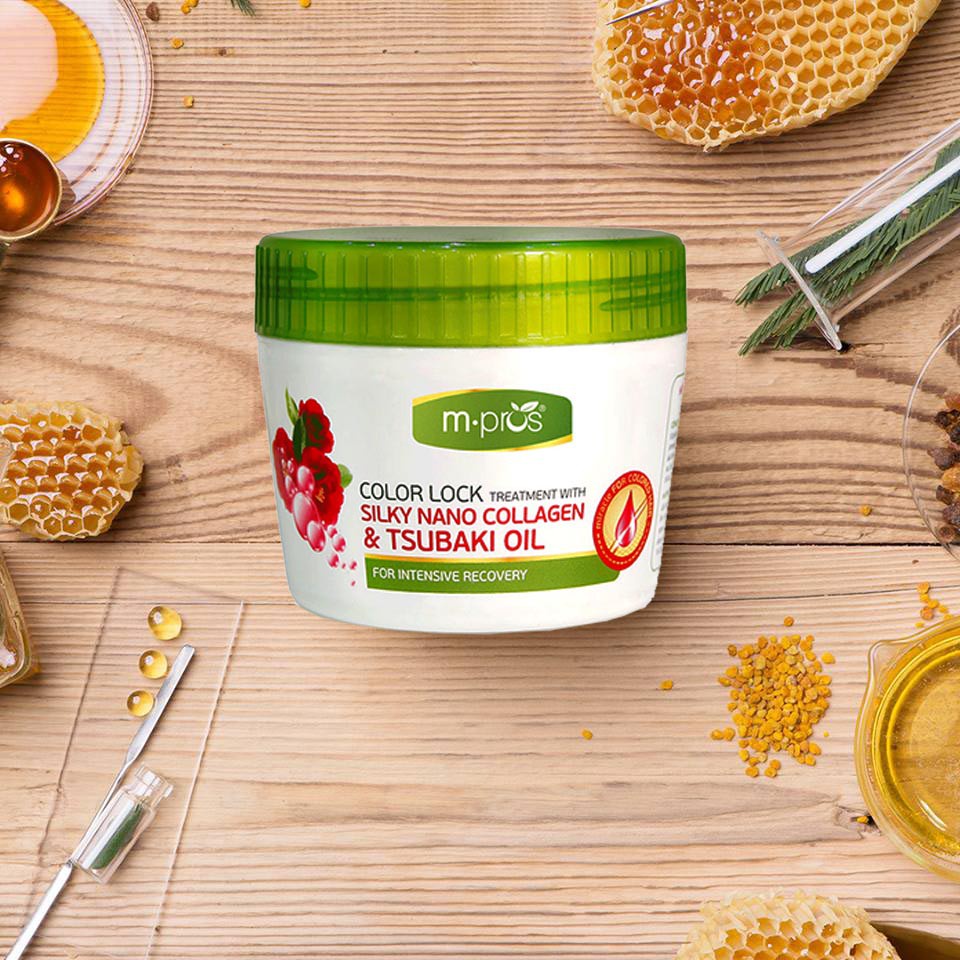 Hấp Khóa Màu Tơ Tằm M.Pros Nano Collagen & Tsubaki Oil- Phục Hồi Chuyên Sâu 300ml