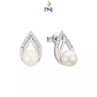 Bông tai bạc đính freshwater pearl pnjsilver pfxmk000033