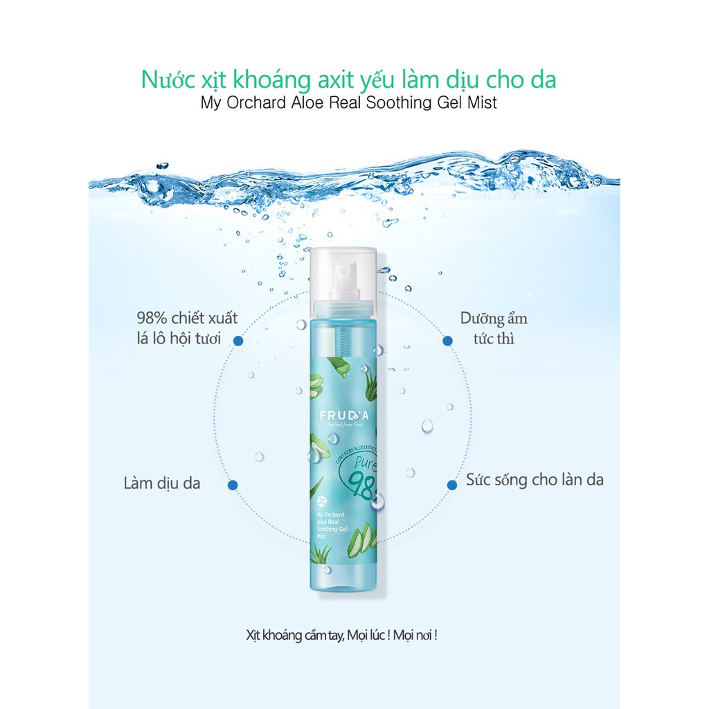 Nước Xịt Khoáng Frudia My Orchard Aloe Real Soothing Gel Mist Nha Đam Nguyên Chất 125ml