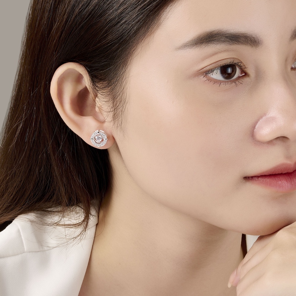 Bông tai Bạc Đính Đá CZ PNJSilver XMXMW060136