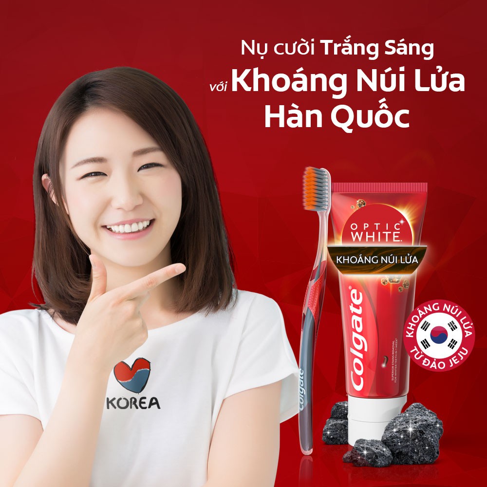 [Mã FMCGWA101 giảm 8% đơn 250K] Kem Đánh Răng Colgate Optic White Vocalnic Mineral Khoáng Núi Lửa 100g