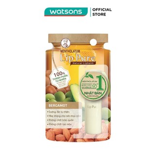  Son Dưỡng Mentholatum Lip Pure Natural Bergamot Lipbalm Hương Cam Tây 3.9g
