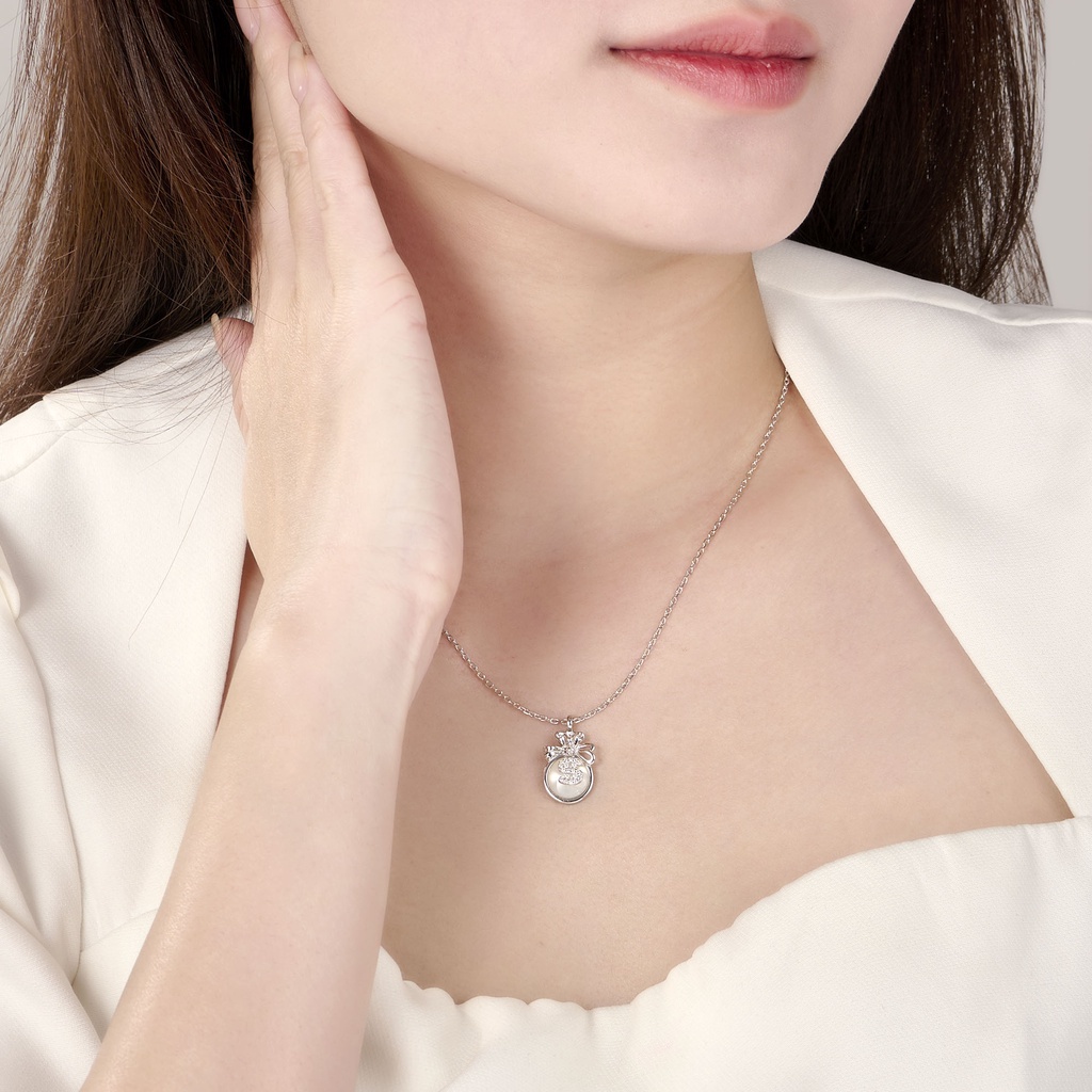 Dây cổ Bạc đính Mother of Pearl PNJSilver PMXMW060004