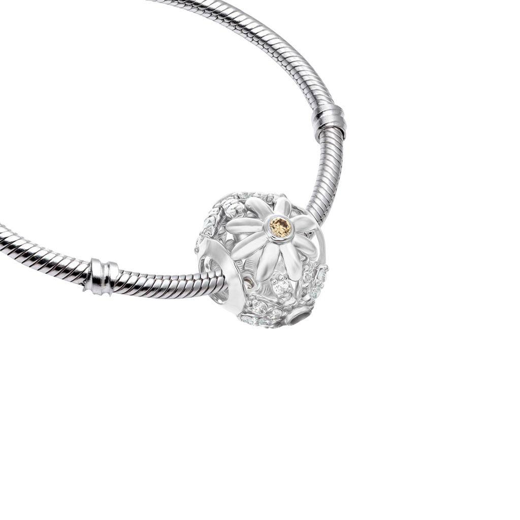 Hạt Charm Bạc đính đá Sythentic PNJSilver ZTXMW000004