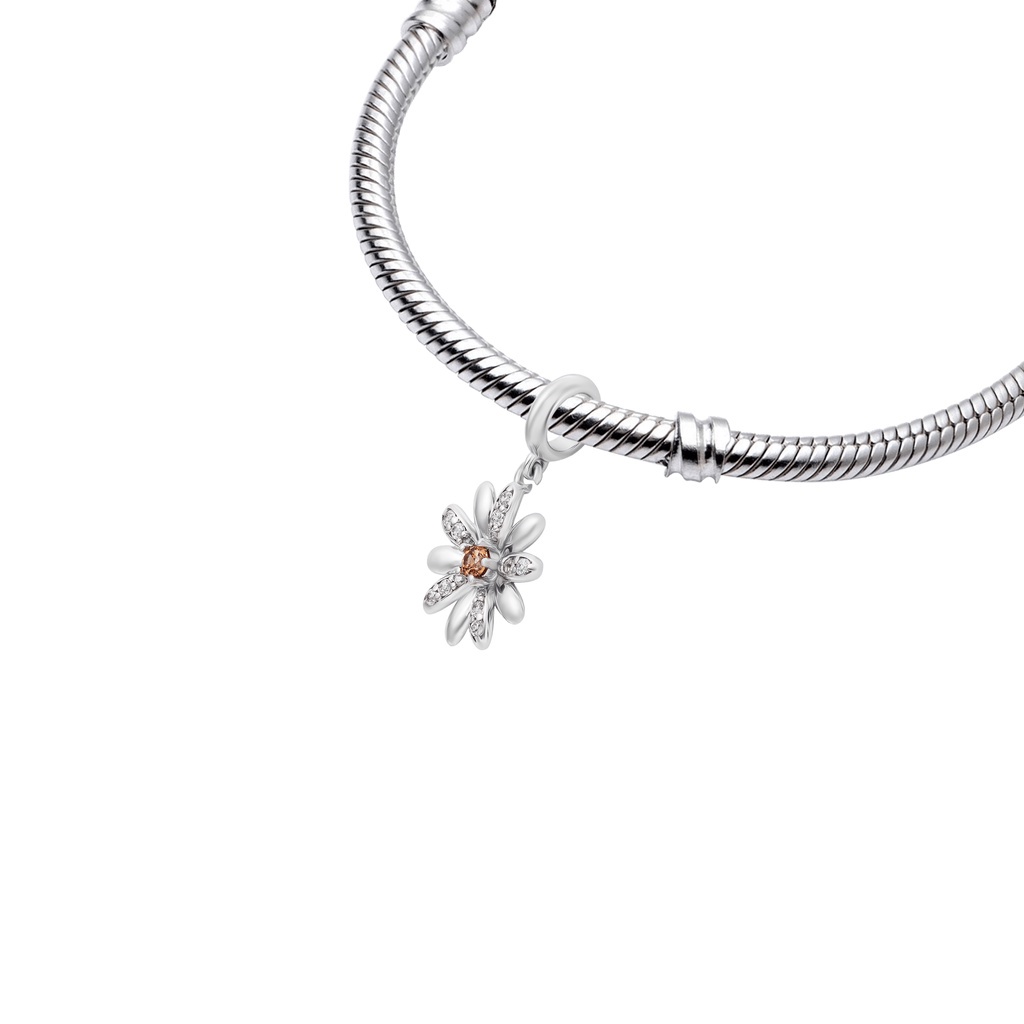 Hạt Charm bạc đính đá Sythentic PNJSilver ZTXMW000005
