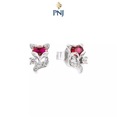 Bông tai Bạc đính đá Sythentic PNJSilver ZTXMW060003