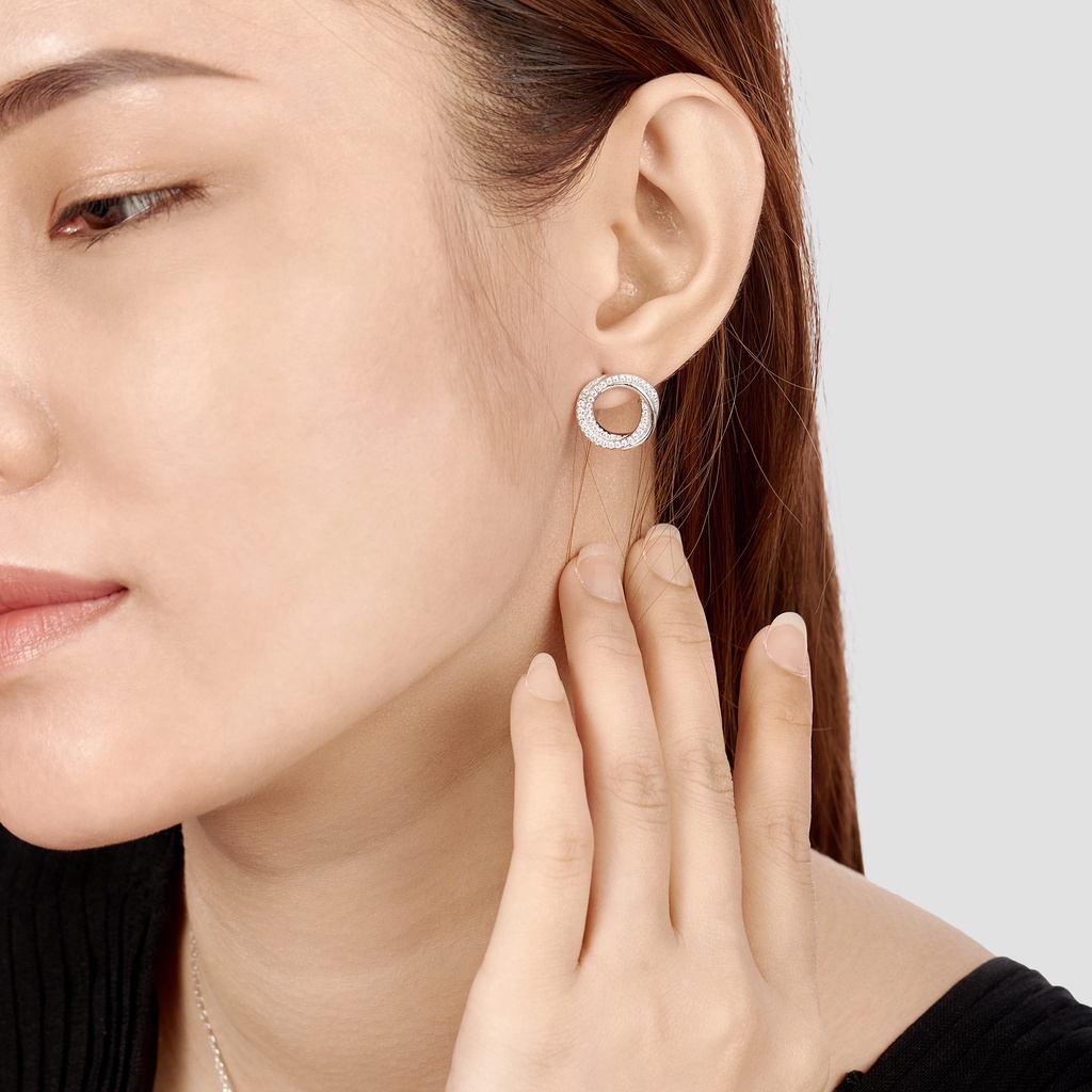 Bông tai Bạc đính đá CZ PNJSilver XMXMW060064