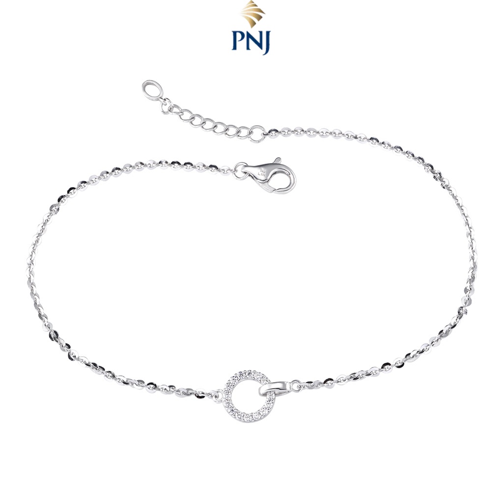 Lắc chân bạc đính đá CZ PNJSilver XM00K000028