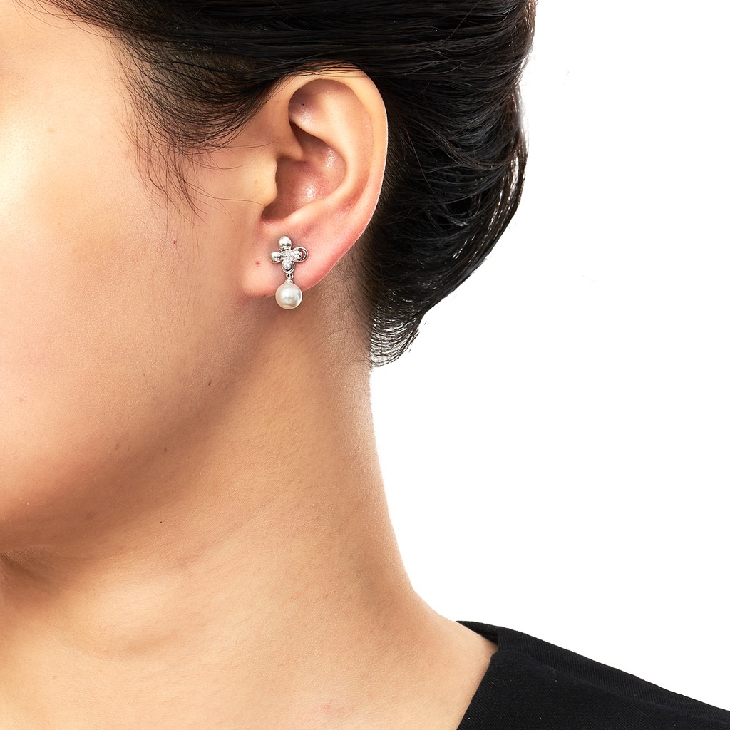 Bông tai Bạc Ngọc trai nhân tạo PNJSilver NHXMW000011