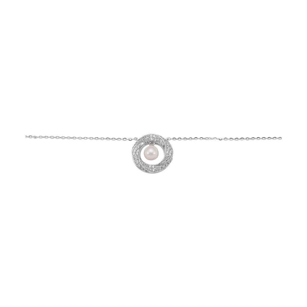 Dây cổ Bạc Đính Freshwater Pearl PNJSilver PFXMW000006