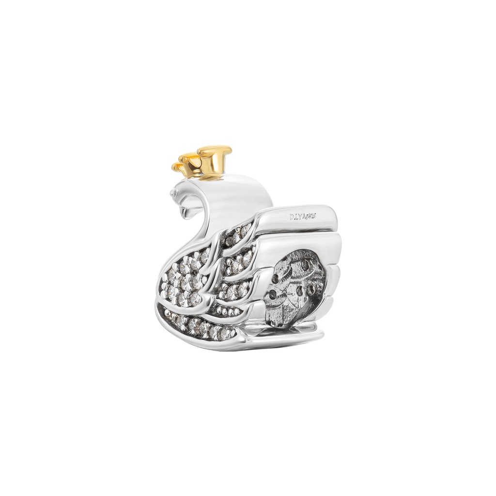 Hạt Charm Bạc đính đá CZ PNJSilver hình thiên nga